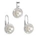 Súprava so Swarovski Elements perla 39091.1 Biela