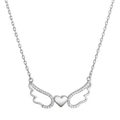 Stříbrný náhrdelník andělská křídla se srdíčkem 12136.1