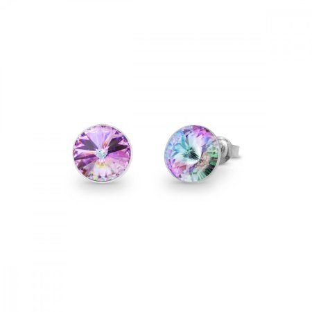 Náušnice fialové Rivoli sa Swarovski Elements Sweet Candy Studs K1122SS39VL Vitrail Light 8 mm