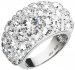 Stříbrný prsten s krystaly Swarovski bílý 35028.1 Krystal