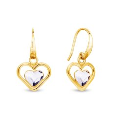 Náušnice čiré se Swarovski Elements Sweetheart KWMG28086C Krystal