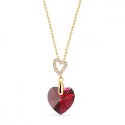 Náhrdelník červený sa Swarovski Elements Amore NCSG622814SC Scarlet