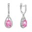 Stříbrné náušnice visací slzy s růžovým zirkonem 11480.3 Rose