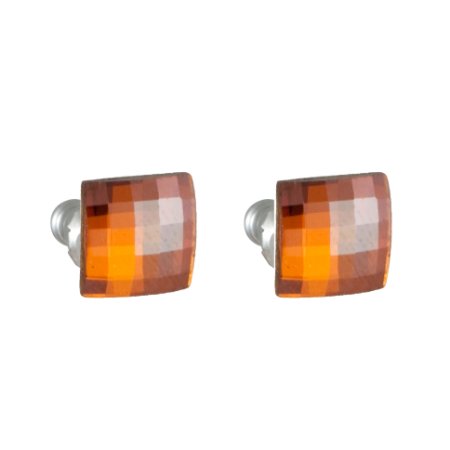 Náušnice so Swarovski Elements diskoštvorec Smoked Topaz 8 mm