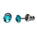 Náušnice zelené so Swarovski Elements bodka Blue Zircon 5 mm