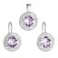 Sada šperků s krystaly Swarovski náušnice a přívěsek fialové kulaté 39107.3 Violet
