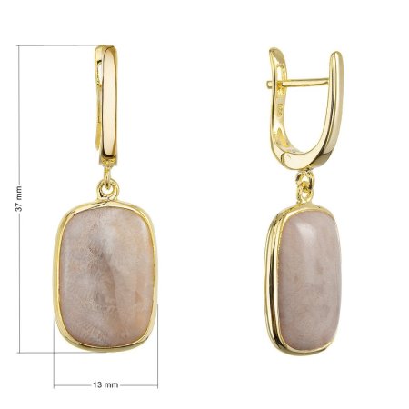 Pozlacené náušnice s fosilním korálem 11741.3
