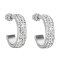 Strieborné náušnice kruhy s kryštálmi Swarovski biely polkruh 31119.1 Krystal