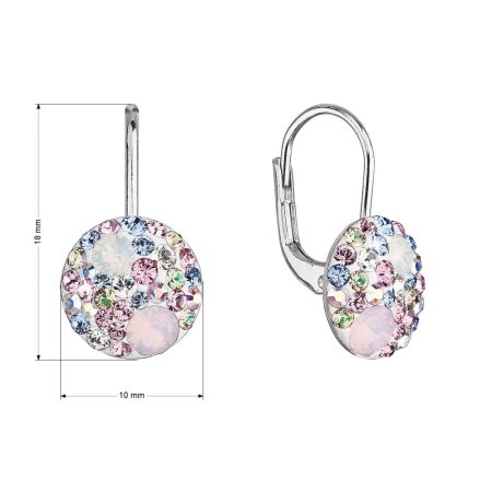 Strieborné náušnice visiace s kryštálmi Swarovski ružové jemné 31315.3 Magic Rose