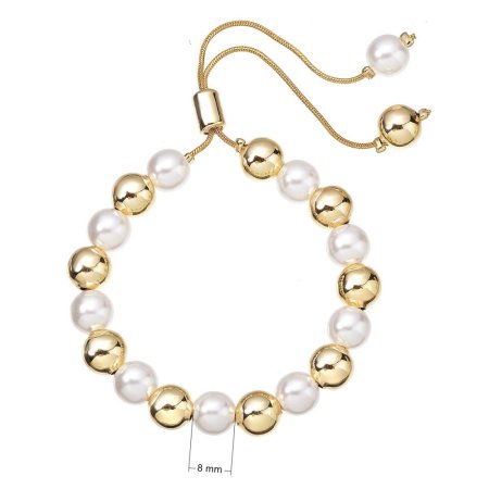 Zlatý bižutérny náramok s perlami 53003.1
