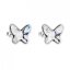 Stříbrné náušnice pecka s krystaly Swarovski bílý motýl 31251.1 Krystal