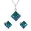 Sada šperkov s kryštálmi Swarovski náušnice, retiazka a prívesok zelený kosoštvorec 39126.3 Magic Green