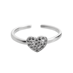 Prsteň číry so Swarovski Elements Srdce Krystal