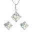 Sada šperků s krystaly Swarovski náušnice a přívěsek mix barev kosočtverec 39126.3 Light Sapphire