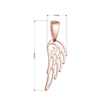 Pozlacený stříbrný přívěsek andělské křídlo 64087 rose gold