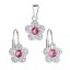 Sada šperků s krystaly Swarovski náušnice a přívěsek růžová kytička 39162.3 Rose