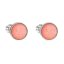 Stříbrné náušnice pecky se syntetickým opálem oranžové kulaté 11001.3 Coral s. Opal