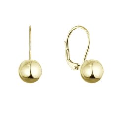 Pozlacené stříbrné náušnice lesklá kulička 61136