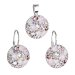 Sada šperků s krystaly Swarovski náušnice a přívěsek růžové kulaté 39117.3 Magic rose