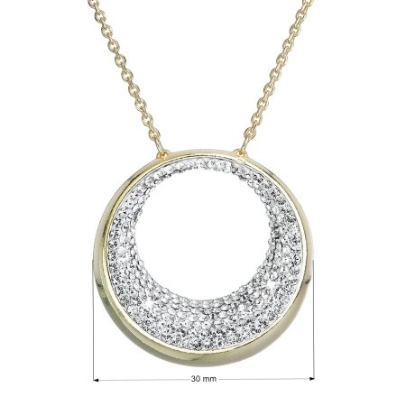Náhrdelník zlatý se Swarovski Elements kolečko 32026.1 Krystal Gold