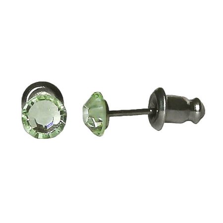 Náušnice se Swarovski Elements tečka Chrysolite 5 mm