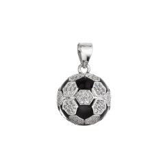 Stříbrný přívěsek fotbalový míč 14064.1 crystal
