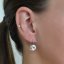 Strieborné náušnice visiace s kryštálmi Swarovski biele okrúhle 31106.1 Krystal
