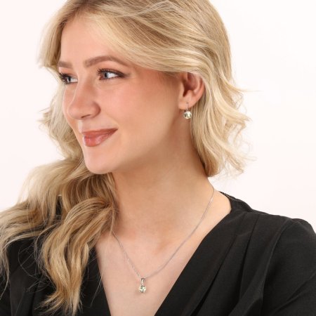 Sada šperkov s kryštálmi Swarovski náušnice, retiazka a prívesok žlté okrúhle 39140.3 Jonquil