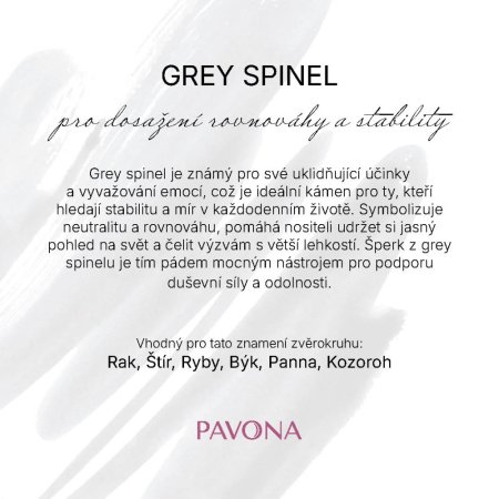 Náramok s pravými grey spinel kameňmi 43055.3 oceľ