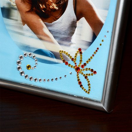 Stříbrný fotorámeček se Swarovski Elements motýl barevný EL-10151