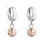 Strieborné visiace náušnice krúžky so Swarovski kryštálom 31300.3 Light Peach