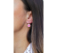 Stříbrné náušnice klapky s kulatým opálem a krystaly Swarovski Light Fuchsia velké
