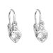 Stříbrné dětské náušnice visací se zirkonem bílé srdce 11178.1