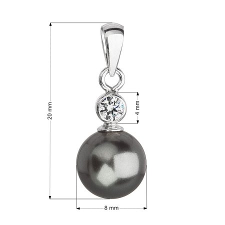 Přívěsek se Swarovski Elements perla 34201.3 Grey