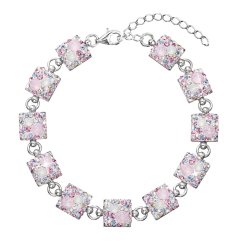 Strieborný náramok so Swarovski kryštálmi ružový 33047.3 Magic Rose