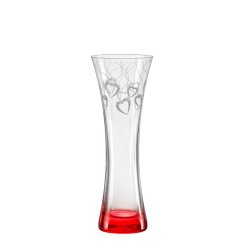Skleněná váza srdce Love dekor Q8183 19,5 cm
