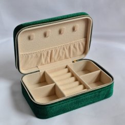 Šperkovnice obdélníková na zip SK0004 zelená