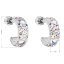 Strieborné náušnice kruhy s kryštálmi Swarovski ab efekt polkruh 31118.2 AB