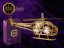 Kovová pozlacená figurka Helikoptéra s bílými krystaly Swarovski Elements