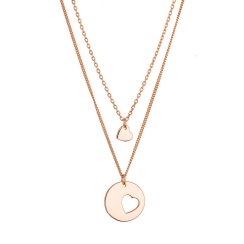 Pozlacený stříbrný set náhrdelníků pro maminku a dceru 62047 rose gold