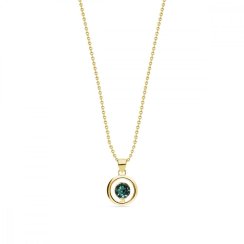 Náhrdelník zelený se Swarovski Elements Punct Gold NCG1088SS18EM Emerald