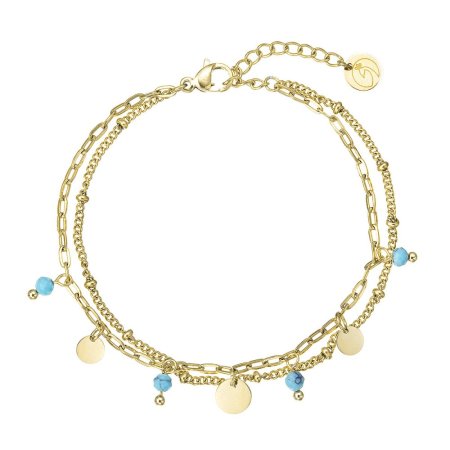 Náramek ocelový s modrým tyrkysem 43100.3