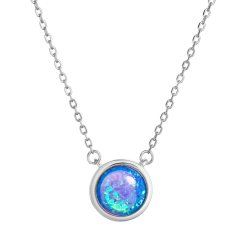 Náhrdelník so syntetickým modrým opálom okrúhly 12065.3 blue