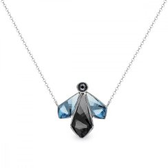 Náhrdelník šedo modrý se Swarovski Elements Falena NKF47313SNAQ Silver Night