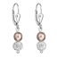 Strieborné náušnice visiace s krištáľmi Preciosa hnedé okrúhle 31244.3 Bronze