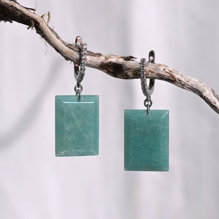 Strieborné náušnice s amazonitom 11743.3