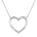 Strieborný náhrdelník so zirkónom biele srdce 12010.1