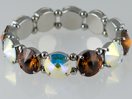 Náramek hnědý Rivoli se Swarovski Elements Smoked Topaz