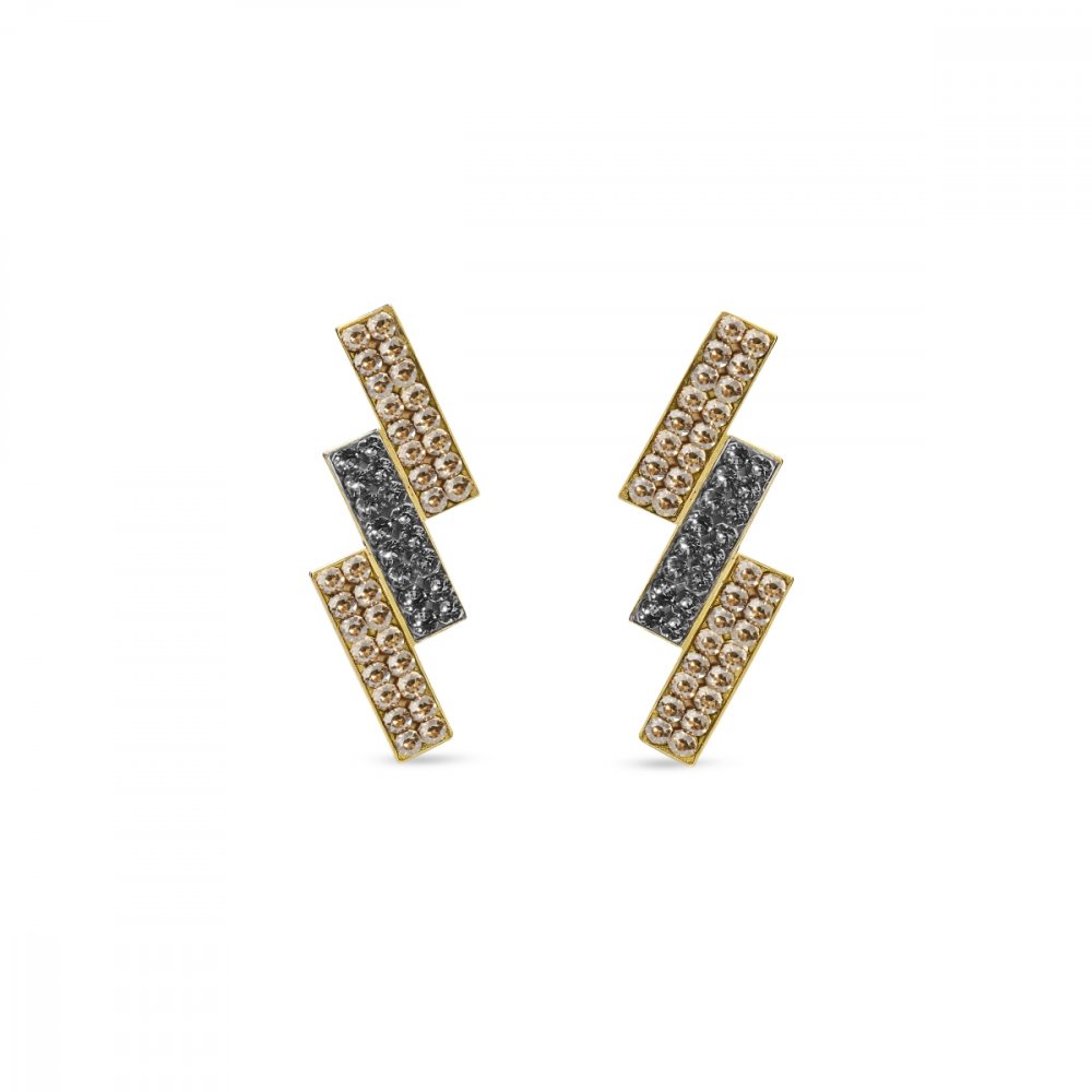 Náušnice šedé se Swarovski Elements Moonlight KGFMP3GSSN Silver Night