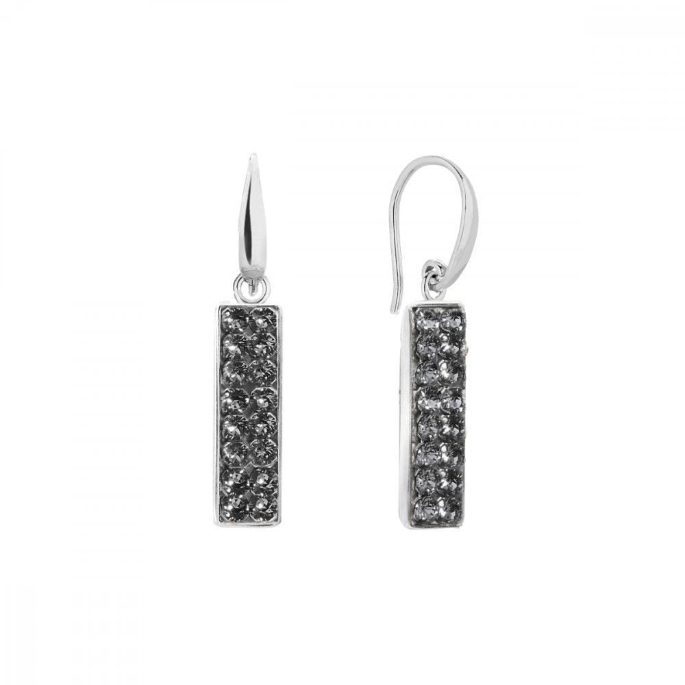 Levně Náušnice šedé se Swarovski Elements Glow KWFMP1SN Silver Night